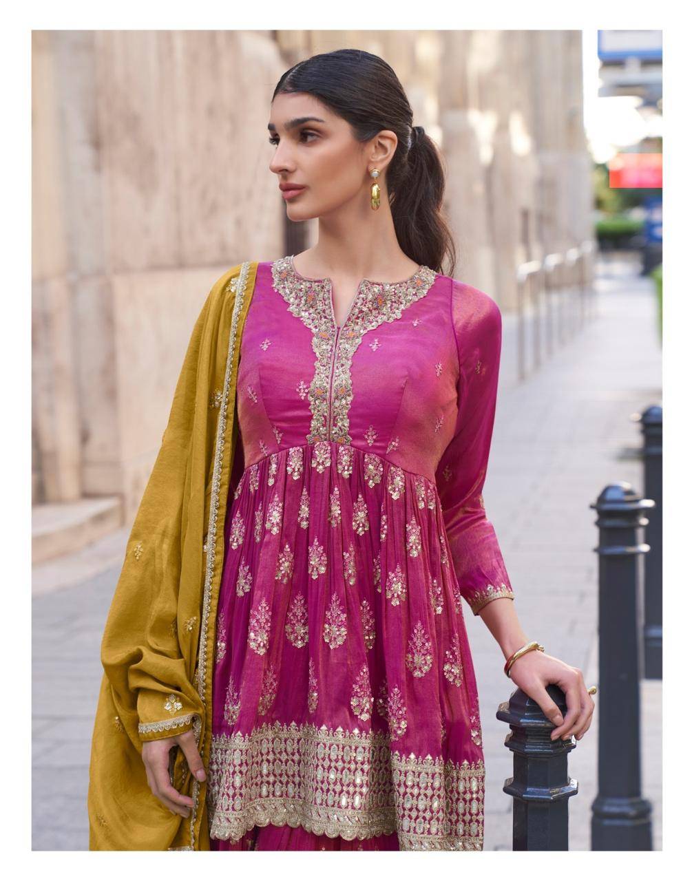 ZARA Nx by SAYURI DESIGNER 5614 To 5614 series Designer Festive Colorful Party Wear & Occasional Wear PREMIUM REAL SIMAR Stitched Dresses At Wholesale Price